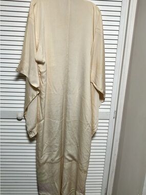 Women's Cream Open-Front Kimono Robe